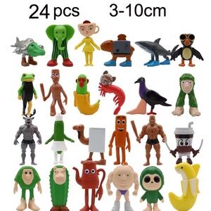 Italian Brainrot Colorful Character Figurine Set- 24 pcs Collection Easter